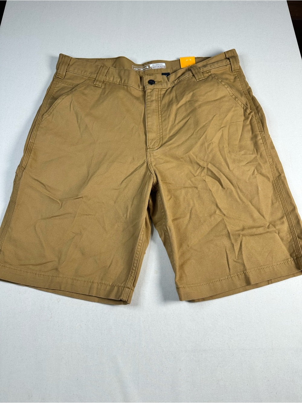 Carhartt Men's Tan Cargo Work Shorts 36 with 10” inseam